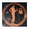 Attic red-figure cup with gymnasium scene by Euphronios and Onesimos