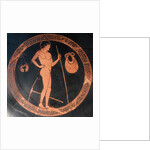 Attic red-figure cup with gymnasium scene by Euphronios and Onesimos