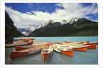 Canoes on Lake Louise by Anonymous