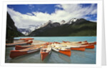 Canoes on Lake Louise by Anonymous