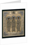 Russian icon with Saint Gurii, Saint Samon, and Saint Aviv by Anonymous