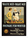 Waste Not - Want Not - Prepare for Winter poster by Anonymous