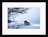 Snow covered pier and boat house at Lake Starnberg by Anonymous