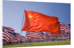 Chinese and American flags during 3000 Flags for 9-11 tribute by Anonymous