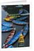 Canoes floating on water by Anonymous