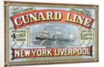 Cunard Line between New York and Liverpool poster by George H. Fergus