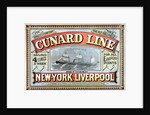 Cunard Line between New York and Liverpool poster by George H. Fergus