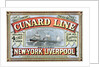 Cunard Line between New York and Liverpool poster by George H. Fergus