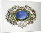 Brooch in the shape of a peacock feather by Karl Rothmuller