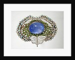 Brooch in the shape of a peacock feather by Karl Rothmuller