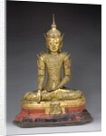 Seated crowned and bejeweled Buddha by Anonymous