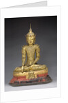 Seated crowned and bejeweled Buddha by Anonymous