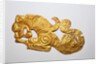 Gold plaque in the shape of a lion by Anonymous
