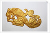 Gold plaque in the shape of a lion by Anonymous