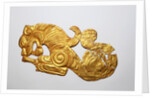 Gold plaque in the shape of a lion by Anonymous