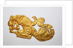 Gold plaque in the shape of a lion by Anonymous