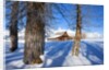 Barn below Teton Range in winter by Anonymous