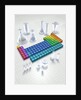 Periodic table of the elements with glassware by Anonymous