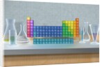 Periodic table of the elements with glassware by Anonymous