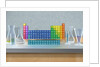 Periodic table of the elements with glassware by Anonymous