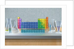 Periodic table of the elements with glassware by Anonymous