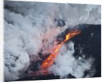 Steam and lava from eruption at Eyjafjallajokull glacier by Anonymous