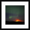 Aurora Borealis over eruption at Eyjafjallajokull glacier by Anonymous