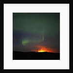 Aurora Borealis over eruption at Eyjafjallajokull glacier by Anonymous