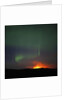 Aurora Borealis over eruption at Eyjafjallajokull glacier by Anonymous