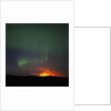 Aurora Borealis over eruption at Eyjafjallajokull glacier by Anonymous