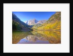 Maroon Bells with changing aspen leaves, Aspen, Colorado by Anonymous