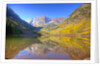 Maroon Bells with changing aspen leaves, Aspen, Colorado by Anonymous