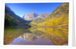 Maroon Bells with changing aspen leaves, Aspen, Colorado by Anonymous