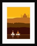 Couple meditating in front of the Taj Mahal by Anonymous