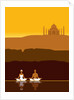 Couple meditating in front of the Taj Mahal by Anonymous