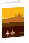 Couple meditating in front of the Taj Mahal by Anonymous