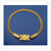 Greek gold chain band with Herakles knot by Anonymous