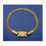 Greek gold chain band with Herakles knot by Anonymous