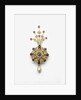 Spinel and diamond sarpesh with a natural pearl drop by Anonymous