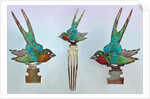 British Arts and Crafts hair combs with swallows by Anonymous