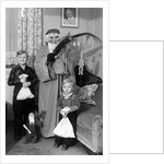 St. Nick visits with two German brothers, ca. 1948 by Anonymous