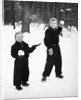 Two brothers play in the snow, ca. 1950 by Anonymous