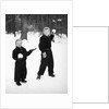 Two brothers play in the snow, ca. 1950 by Anonymous