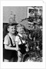 Two brothers look at a Christmas tree in their living room in Germany, ca. 1949 by Anonymous