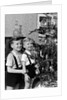 Two brothers look at a Christmas tree in their living room in Germany, ca. 1949 by Anonymous