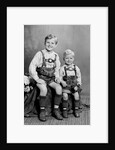 Two brothers pose for a childhood portrait in Germany, ca. 1949 by Anonymous