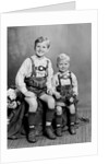Two brothers pose for a childhood portrait in Germany, ca. 1949 by Anonymous