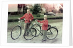 Two brothers stand with their new bikes in Wisconsin, ca. 1953 by Anonymous