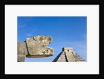 Pyramid of Kulkulcan and sculpture at Chichen Itza by Anonymous