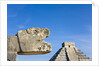 Pyramid of Kulkulcan and sculpture at Chichen Itza by Anonymous